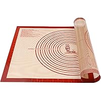 Non-Slip Silicone Pastry Mat Extra Large with Measurements 28''by 20'' for Baking Mat, Counter, Dough Rolling, Oven Liner,Fon