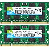 DUOMEIQI 4GB (2X 2GB) 2RX8 PC2-5300 PC2-5400 PC2-5300S DDR2 667MHz CL5 200 Pin 1.8v SODIMM Notebook RAM Non-ECC Unbuffered La