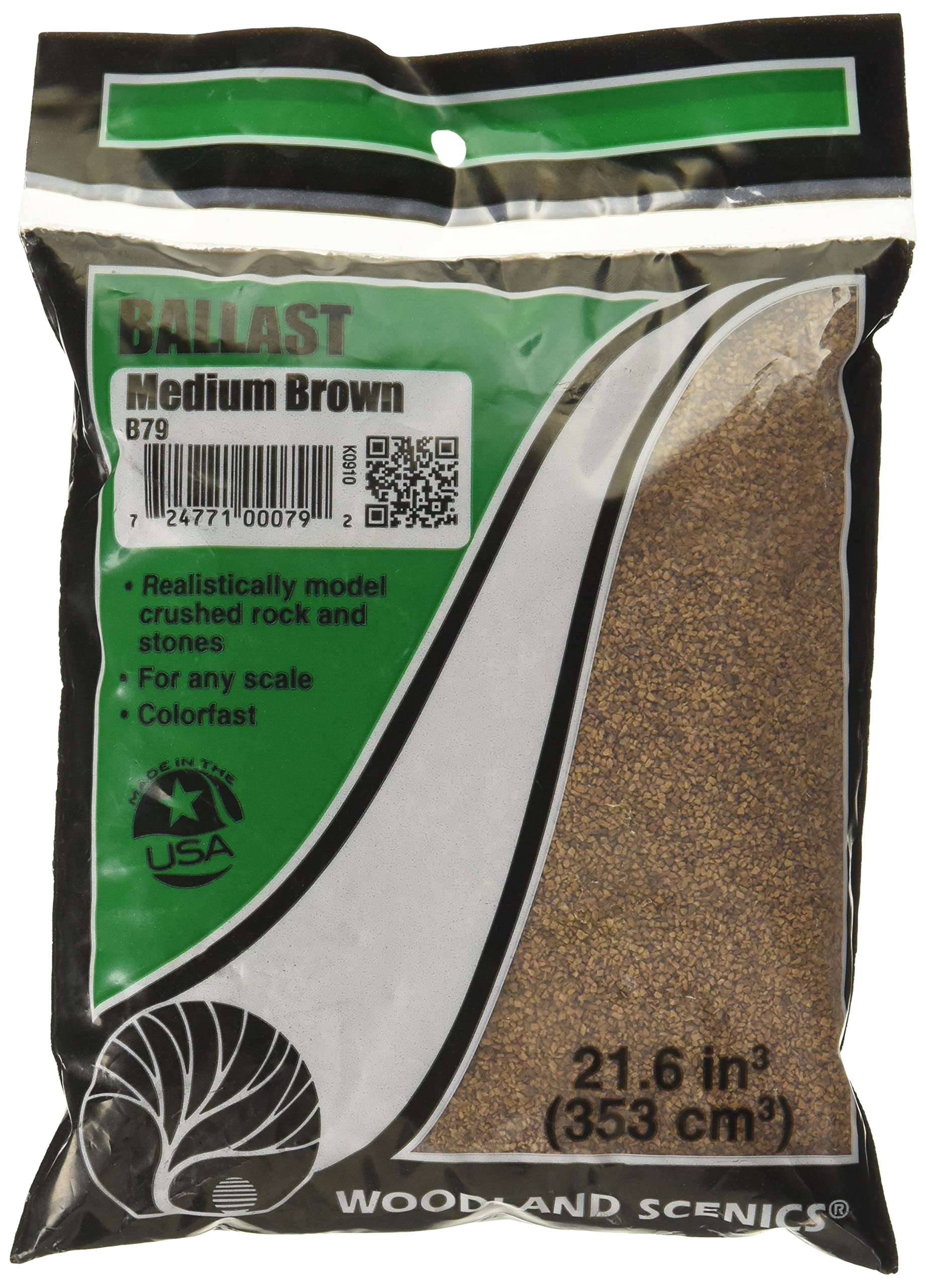 Woodland Scenics Medium Ballast 121.6 cubic inches-Brown