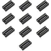 risingsaplings 10pcs DIP IC Socket 2 Row 16-Pin DIP Solder Type IC Socket Adapter 2.54mm for PCB Board