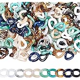 SUPERFINDINGS About 500pcs 10 Colors Small Acrylic Open Linking Rings 15.5x13.5mm Quick Link Connectors Plastic Bag Chain Link Set for Jewelry Chains Making