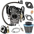 GY6 125cc/150cc Carburetor for 4 Stroke Engines Electric Choke Scooter ATV Go Kart 152QMI 157QMJ with Air Filter Intake Manifold - PD24J 24mm Carb