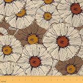 Feelyou Abstract Floral Botanical Fabric by The Yard 1 Yard Soft | Nature Theme Chairs Projects Marigold Upholstery Fabric Flannel Home DIY Decorative Vintage Modern Orange