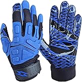 Stealth Padded Football Receiver Gloves - Battle College Lineman, Be a Villain Not a Joker with Padded Stealth Football Gloves with Elite Tacky Grip Palms, Youth, Kids, Men, Boys Small to XXL Sizes