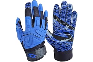 SCALE WEAR DESIGN Stealth Padded Football Receiver Gloves - Battle College Lineman, Be a Villain Not a Joker with Padded Stealth Football Gloves with Elite Tacky Grip Palms, Youth, Kids, Men, Boys Small to XXL Sizes