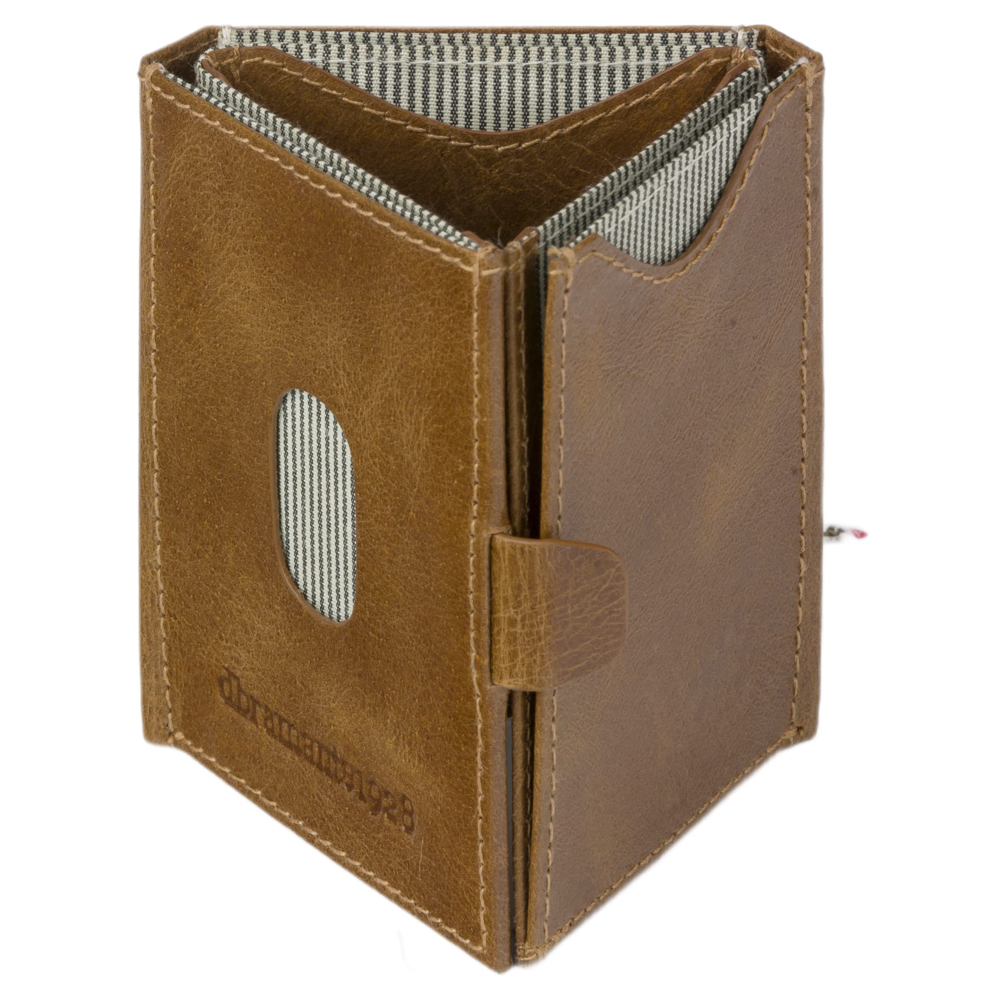 dbramante1928 Credit Card Wallet with Three Compartments, Men's Wallet Made of Genuine Full Grain Leather, Men's Wallet Made from Premium Leather (Tan)