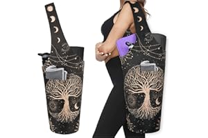 BAGYG Fashion Printed Yoga Mat Bag with Large Side Pocket & Zipper Pocket Long Tote Yoga Bag Fit Most Size Mats - Holds More Yoga Accessories
