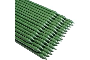 WAENLIR Garden Stakes 72 inch 6ft 25PACK, Sturdy Plant Metal Sticks Support Tall, Plastic Plant Stakes,Tomato Stakes, Tree Stakes
