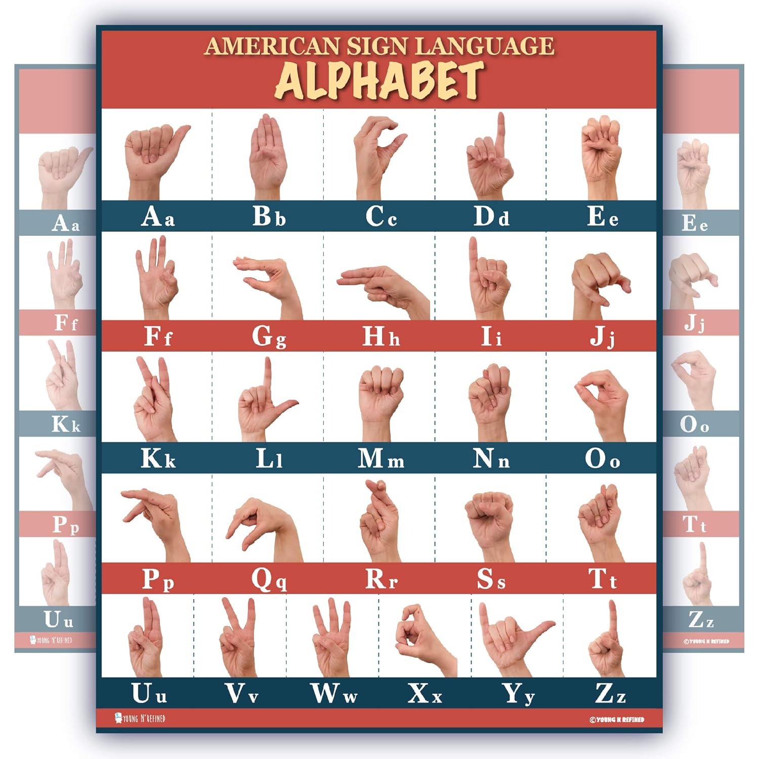 Sign Language ABC Extra Large Laminated Poster Young N Refined 24x30 