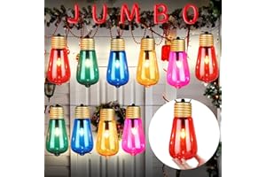 VIHOSE 13.5 ft Giant Large Christmas Lights 8" Jumbo Xmas String Lights with 10 Colorful Bulbs Multicolor C7 Light Bulbs Christmas Lights C7 Large String Lights for Indoor Outdoor(Simple Style)