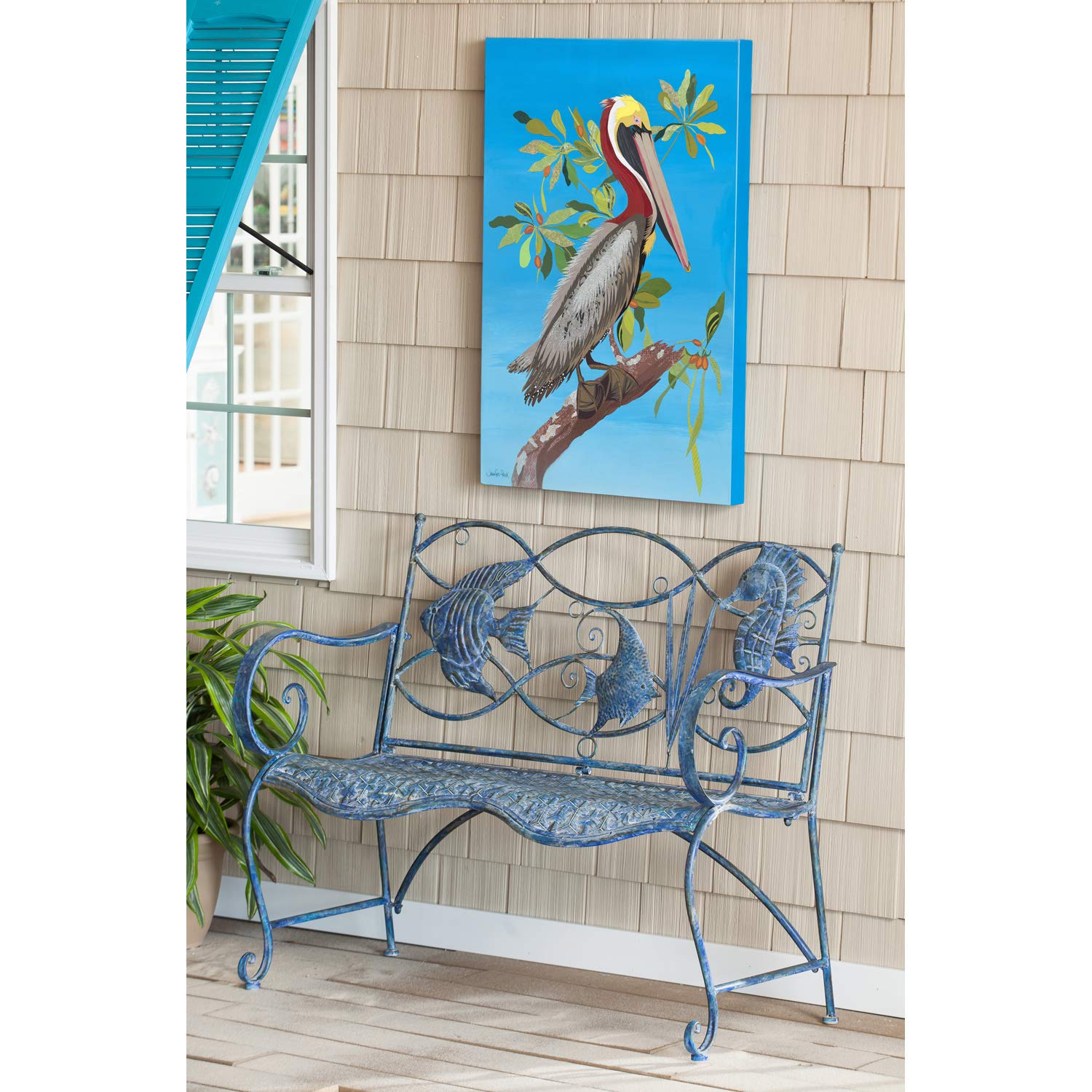 Cape Craftsmen Metal Fish Bench - 44 x 36 x 20 Inches