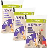 Sun Joe Silica Play Sand for Sandbox, Ultra Fine, 20 Lb, 3 Pack, PLYSAND20 | 20 Lb Bags for Sensory Tables, Garden Spaces, Indoor and Outdoor Crafts, Molding, Digging, Sculpting, and Play