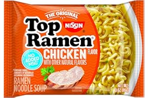 Nissin Top Ramen Chicken Flavor Noodle Soup, 3 Ounce (Pack of 24)