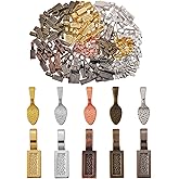 WEWAYSMILE 200 Pcs Glue on Flat Pad Bails Oval and Rectangle Shape Pendants Charms Connector Hanger for Necklace Earring Jewelry Making Crafts Supplies