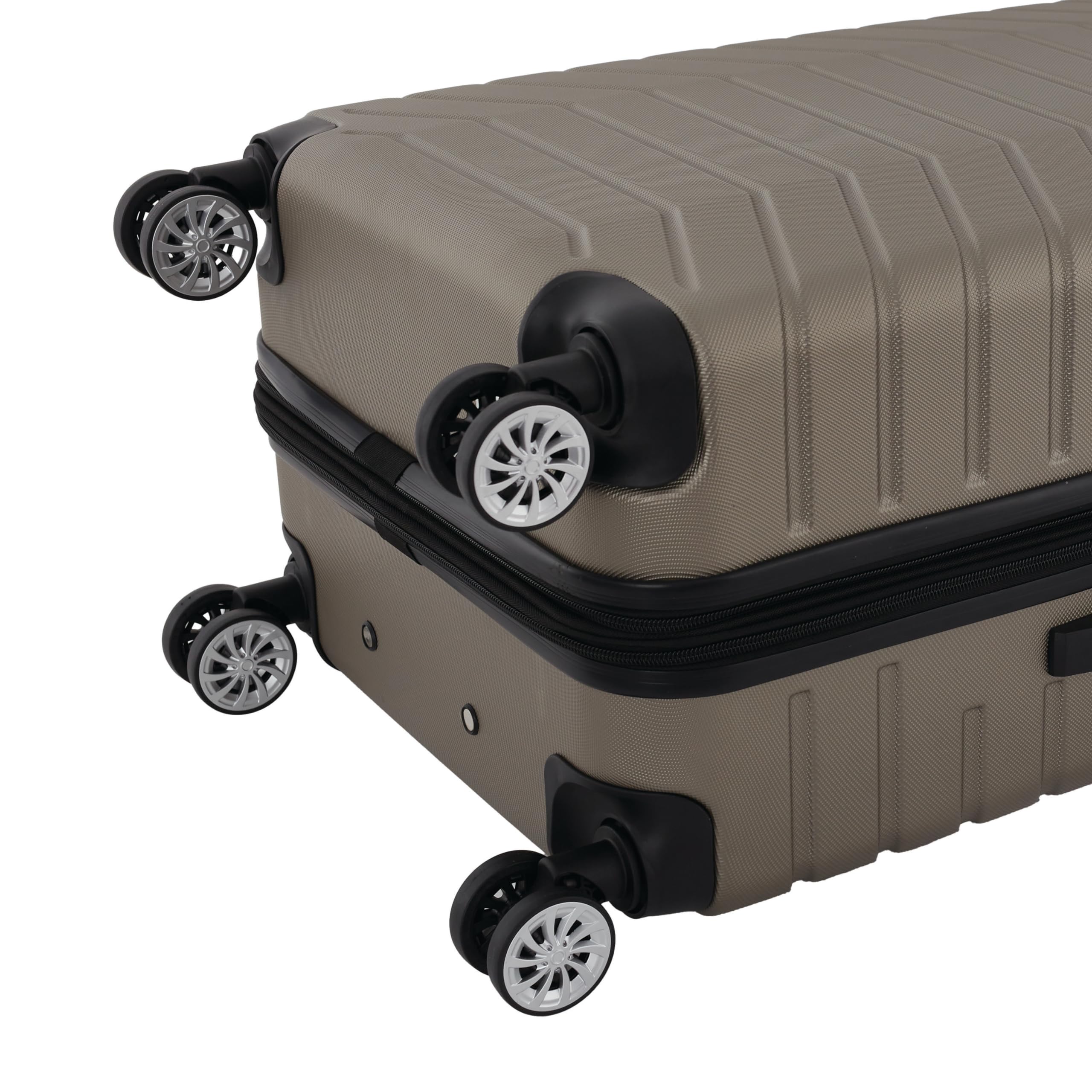 Wrangler Tahoe 3 Piece Spinner Luggage Set, Desert Taupe, 18.5 x 12 x 31.5 inches