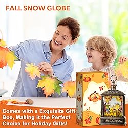 12.5'' Fall Snow Globe Lantern - Thanksgiving