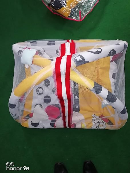 Baby Corn Play Gym Bedding Set with Mosquito Protector Net (Multicolour)