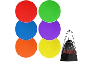 ZIECE Poly Spots Spot Markers for Gym Floor 9inch 10inch 6/12/18/36 Pcs Flat Cones Non-Slip Rubber Floor Dots Circles for Kids Sports Soccer Basketball Agility Training Dance Classroom