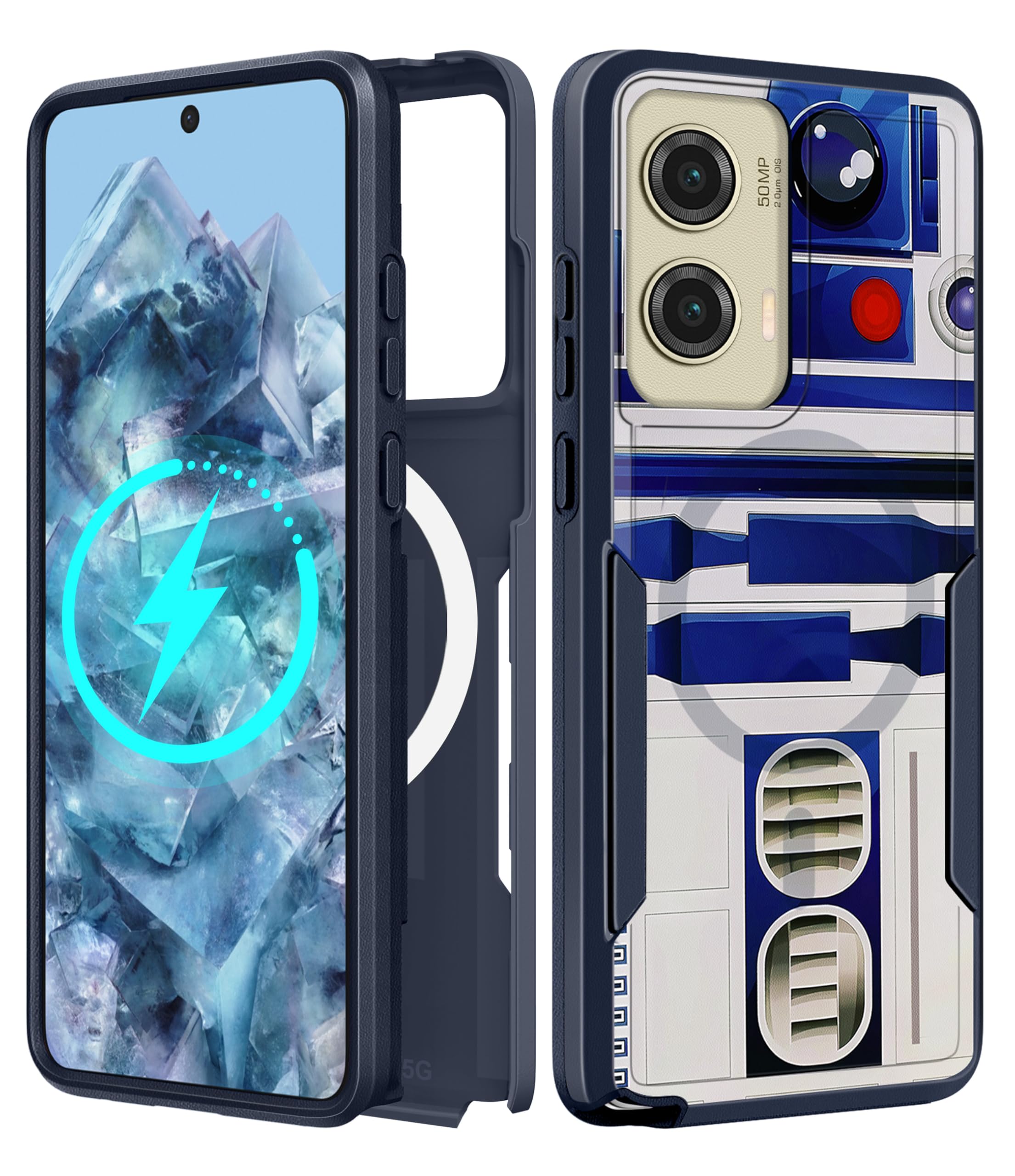 LISEVO for Moto G Stylus 5G 2024 Case - Compatible with MagSafe Women Girls Boys Cute Magnetic Phone Cover Cool Blue Unique Heavy Duty Shockproof Design for Motorola Moto G Stylus 5G 2024 Cases