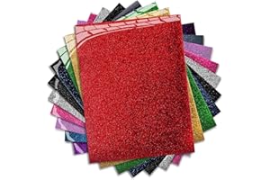 Glitter Heat Transfer Vinyl HTV - Iron On Vinyl Starter Pack by MiPremium, Assorted Ironon Bundle Kit of Heat Press Vinyl Sheets in 10 Colors, Easy to Cut & Press for T-Shirt (Glitter X 10)