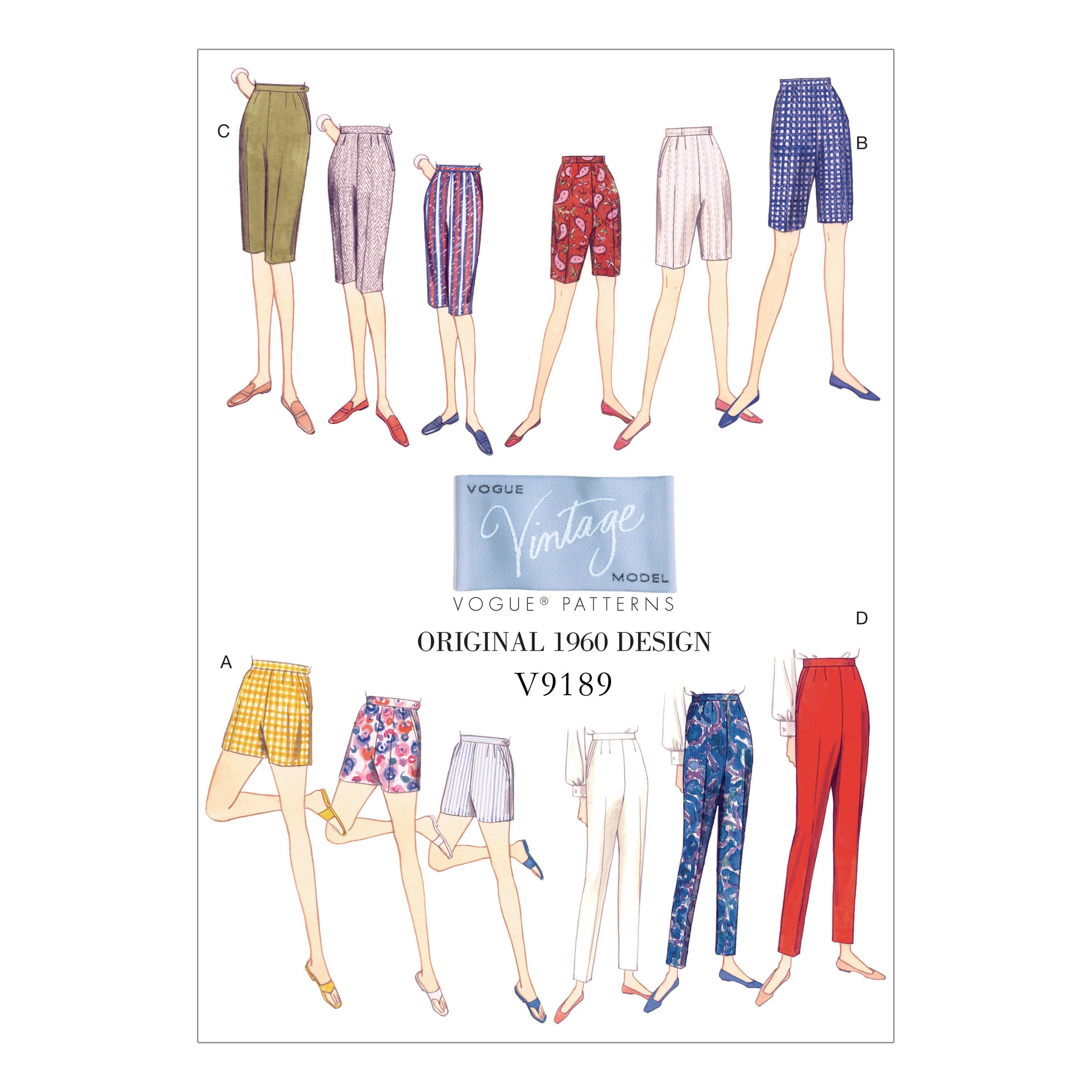 Vogue Patterns 9189 A5,Misses Shorts and Pants,Sizes 6-14, Multi-Colour