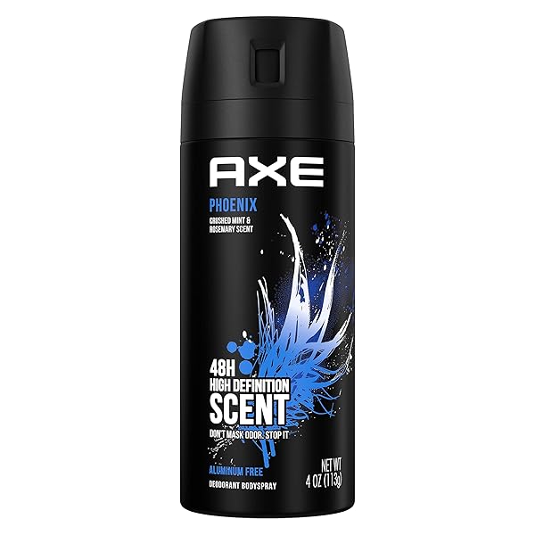AXE BODY SPRAY DEODORANT PHOENIX FOR LONG LASTING ODOR PROTECTION DEODORANT FOR MEN FORMULATED WITHOUT ALUMINUM 4.0 OZ