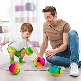Homotte Rainbow Sports Balls Set 8.5" Football Basketball Soccer Volleyball 4 view 5