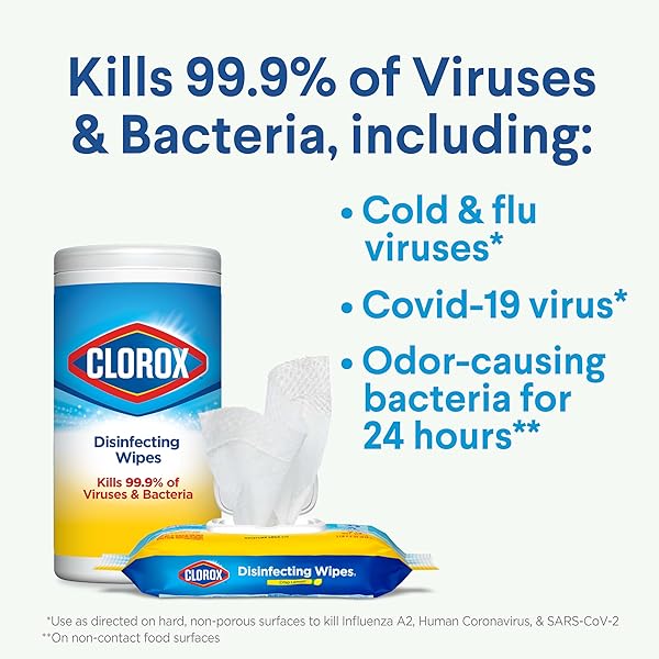 CLOROX DISINFECTING CLEANING WIPES, BLEACH FREE, FRESH SCENT, 75 COUNT, PACK OF 6 (PACK MAY VARY)