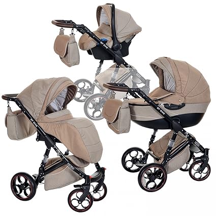 Kombi Kinderwagen 3in1 Baby 0-36 Monate Komplett Set GT one | Luftreifen Komfort Pannenfrei Garantie | Beige