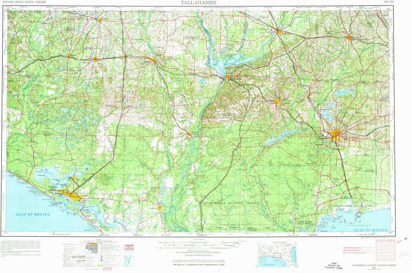 YellowMaps Tallahassee FL topo map, 1250000 Scale, 1 X 2