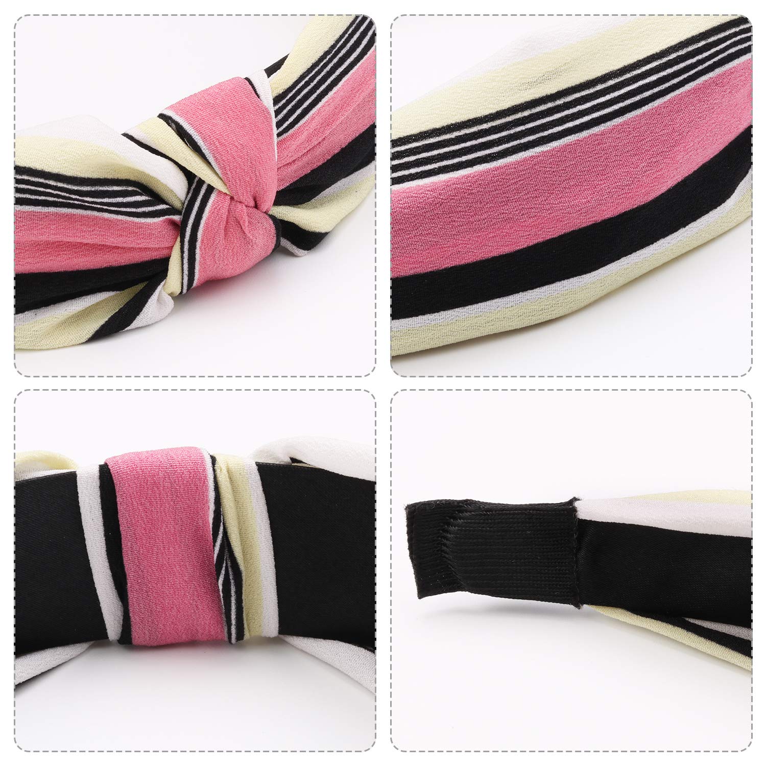 Knotted Headbands, Fascigirl 12PCS Twist Cross Knot Bowknot Cloth Hair Bands Turban Floral Print Hair Hoop for Women Girl Yoga Working