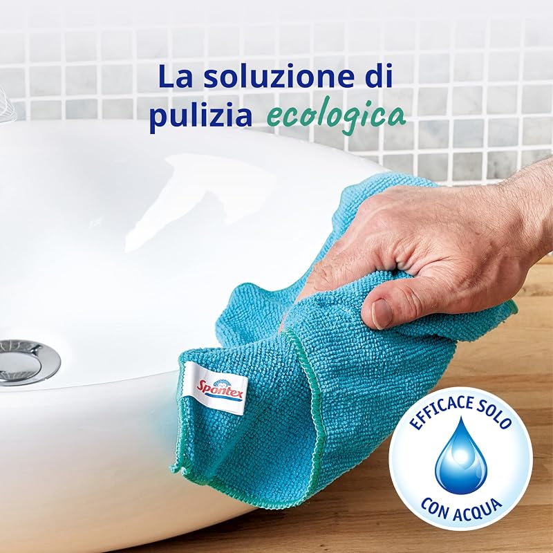 Panni in microfibra per la pulizia | 16 panni per pulizia in microfibra | Da utilizzare come panni per la polvere o per la cucina | 30 x 30cm | Colori assortiti | 16 pz.