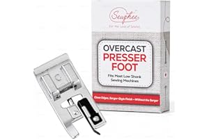 Overcast Foot for Sewing Machine – Snap On Low Shank Overlock Presser Attachment, Accessories & Parts – Fits Singer Brother B