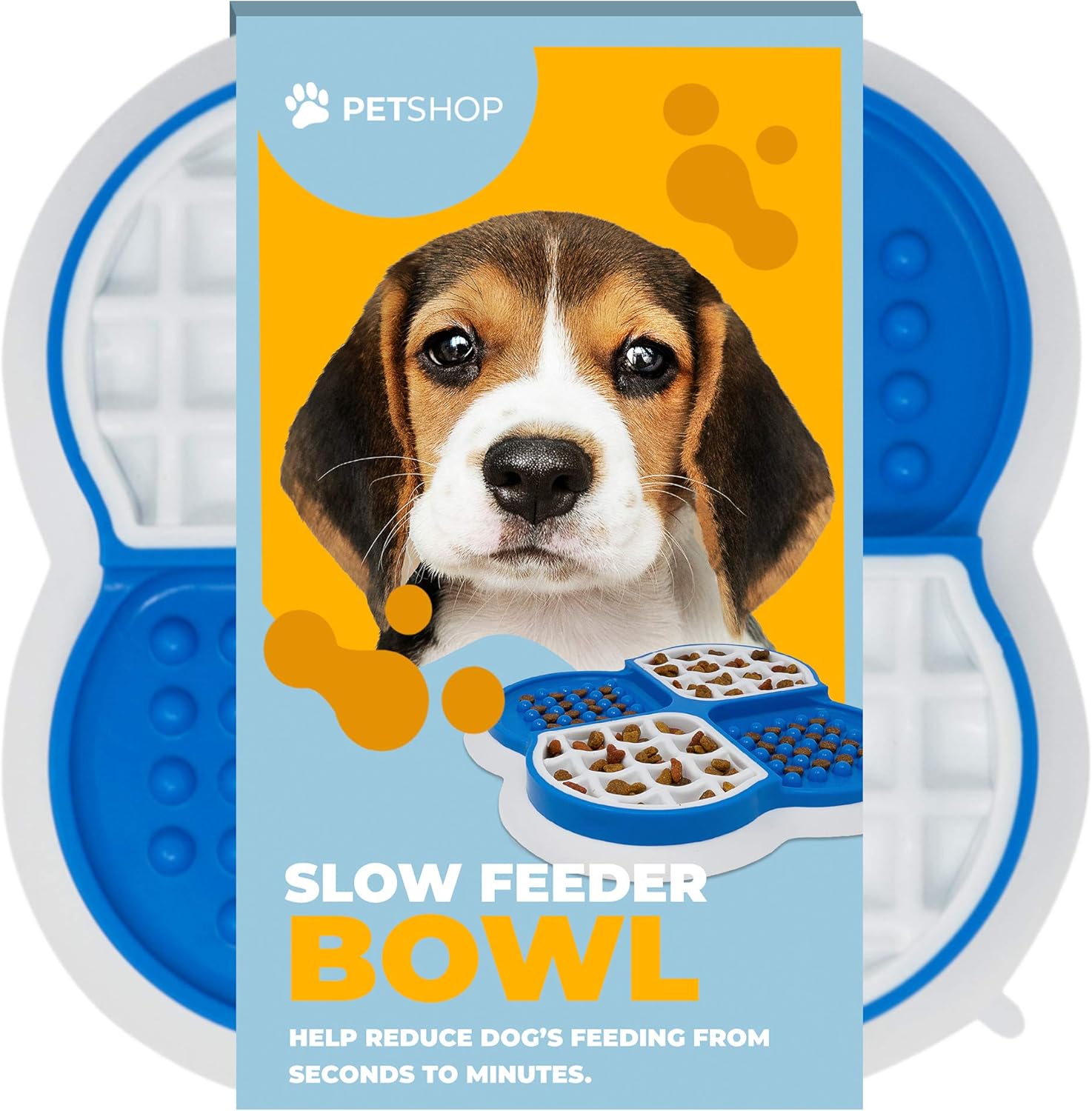 Dog Slow Feeder Bowl for Slow Eating and Anti-Chocking Fun Feeder
