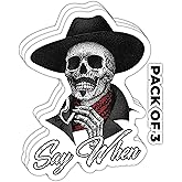 Imperial Vibes Doc Holiday Skull Sticker - 3 Pcs Waterproof Removable Decal for Home, Car, Laptop - Imp 007