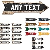 Any Text Any Name Initial Customize Personalize Right Arrow Man Cave Street Sign - Chic Rustic Plate for Bar, Cafe, Restaurant, Shop, Home Decor Gift