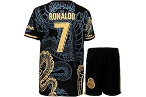 PURESTOF Madrid Ronaldo No #7 Special Dragon Edition Kids Soccer Jersey Kit Shorts Youth Sizes