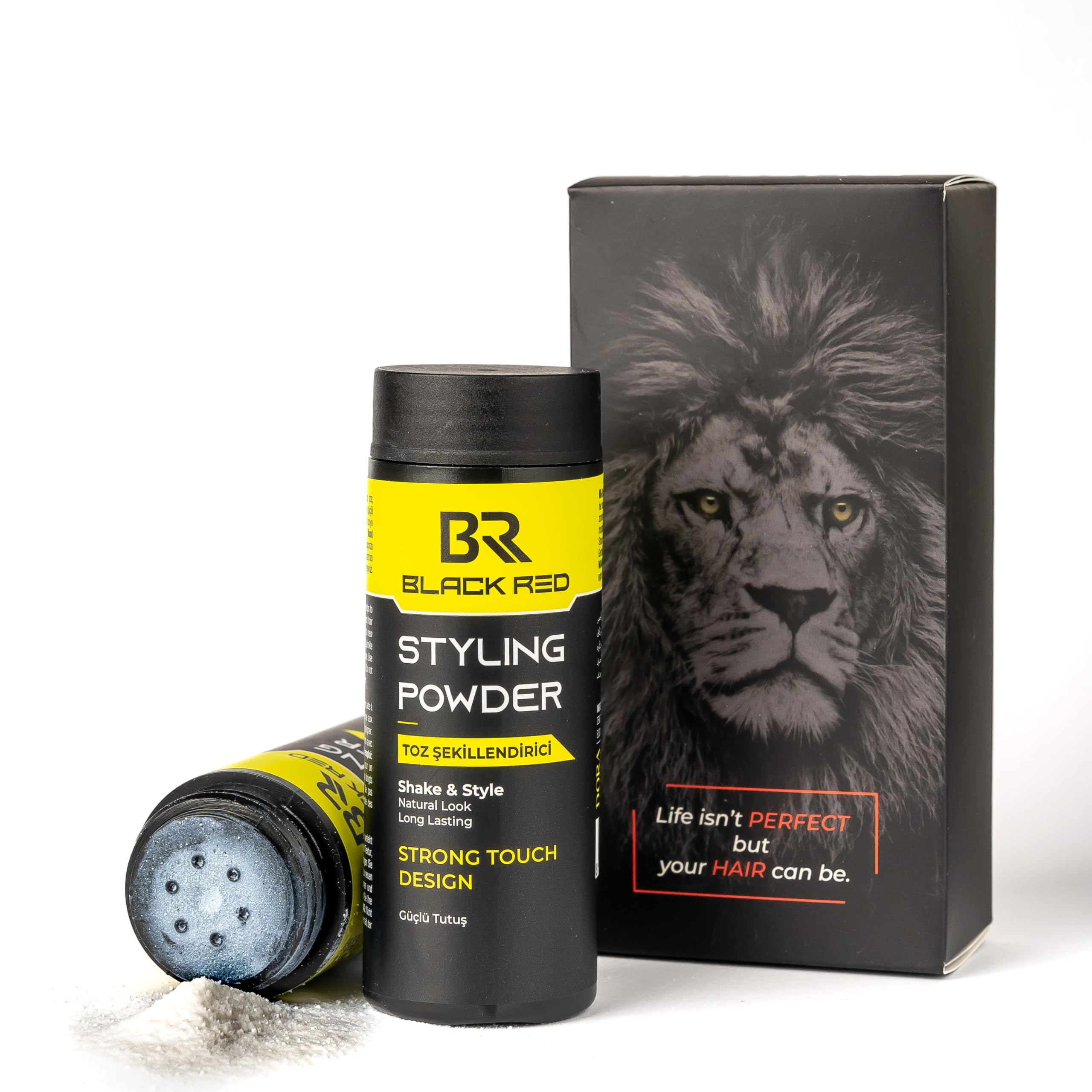 Black Red Hair Styling Powder Strong Hold, 20g | Long-Lasting Shine Finish | Texturizing & Root Lift Hair Powder | Non-Sticky, Easy to Apply, For All Hair Types