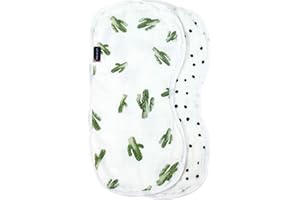 Bebe au Lait Oh So Soft Muslin Baby Burp Cloth Set, Saguaro and Dottie