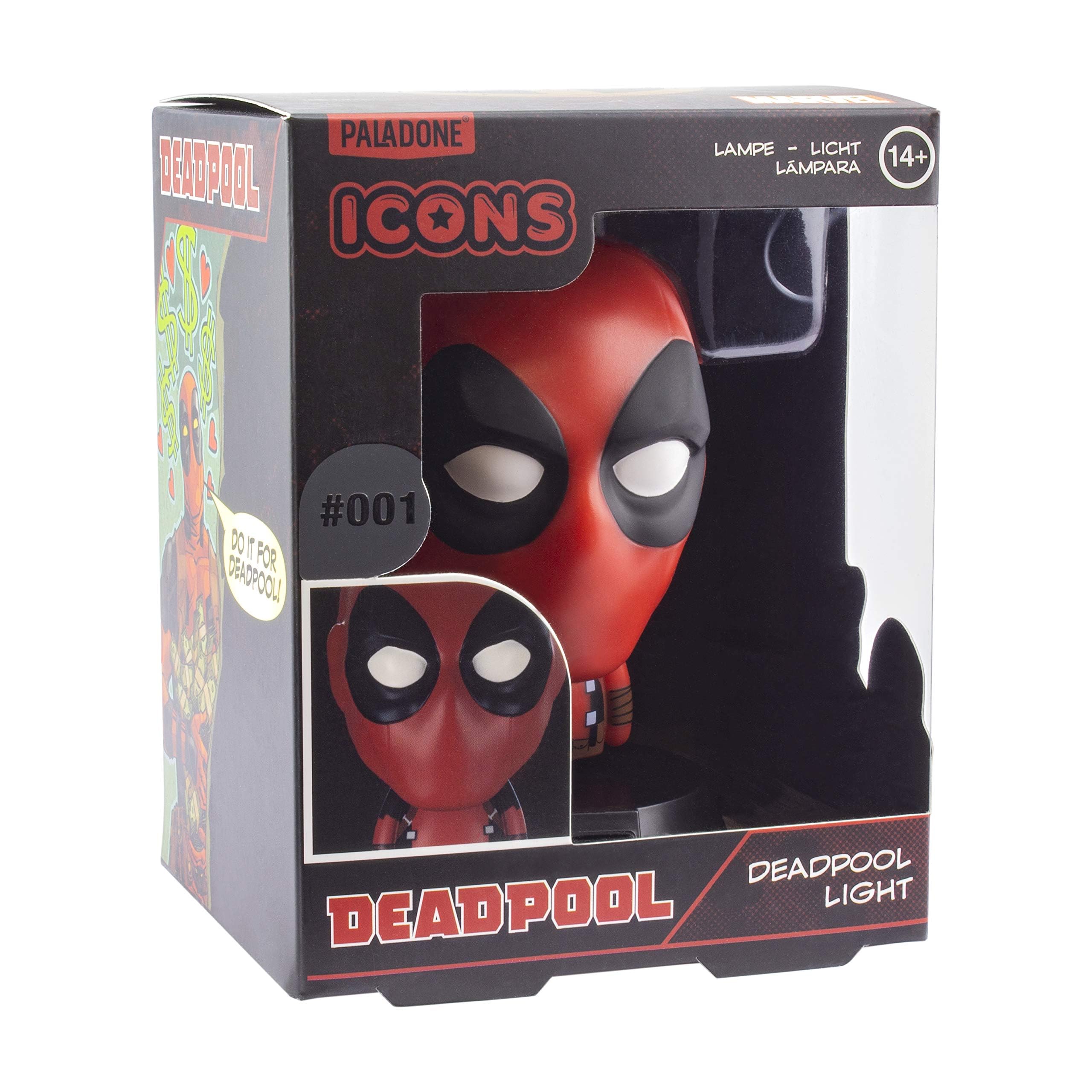 Deadpool 3D Icon Light - Officially Licensed Disney Marvel Merchandise for Office, Gaming Room, Bedroom Marvel Fan Gift Decor and Accessory Night Light | Paladone