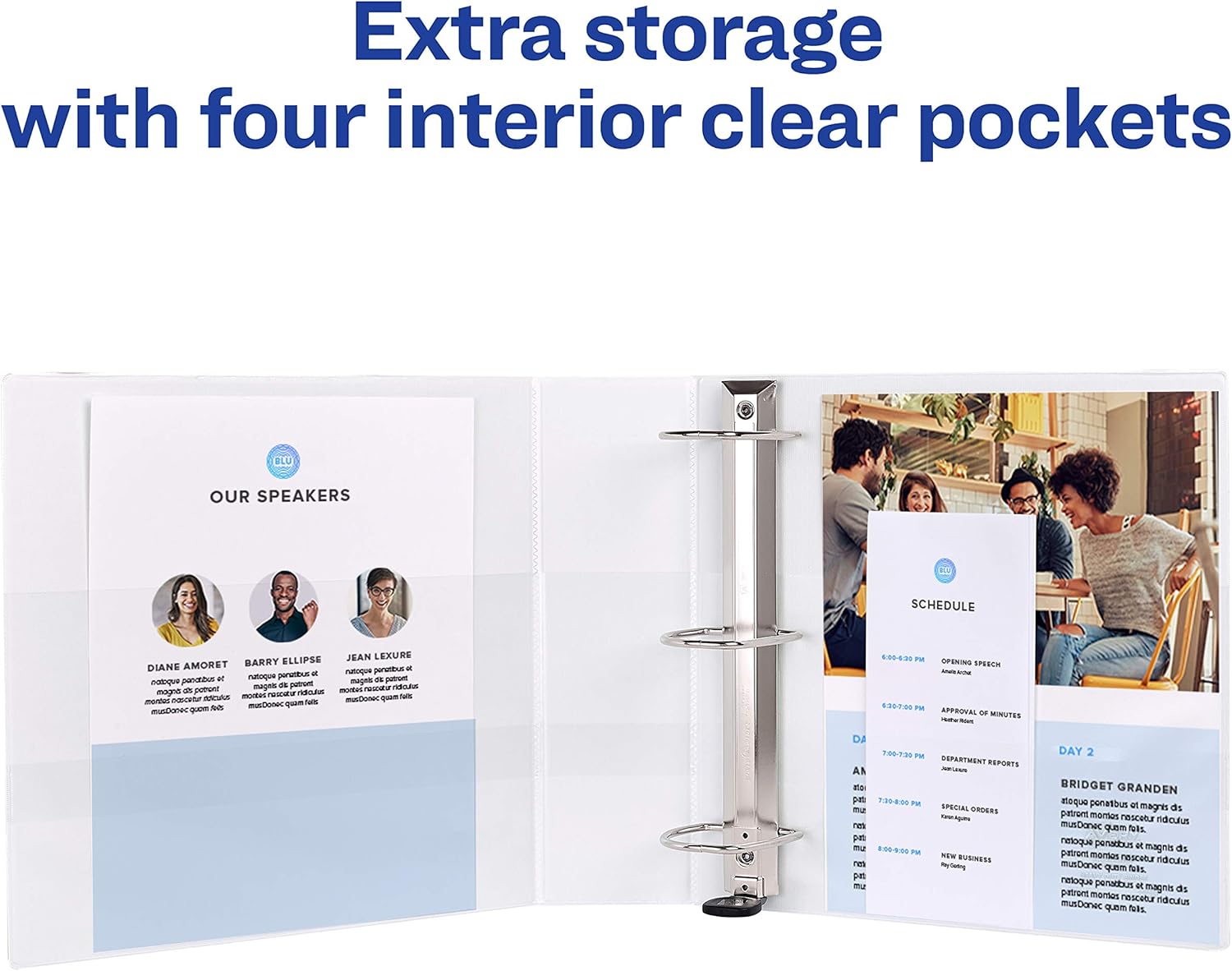 Avery 3" Heavy Duty View 3 Ring Binder, One Touch EZD Ring, Holds 8.5" x 11" Paper, 1 White Binder (79193) : Office D Ring And Heavy Duty Binders : Office Products