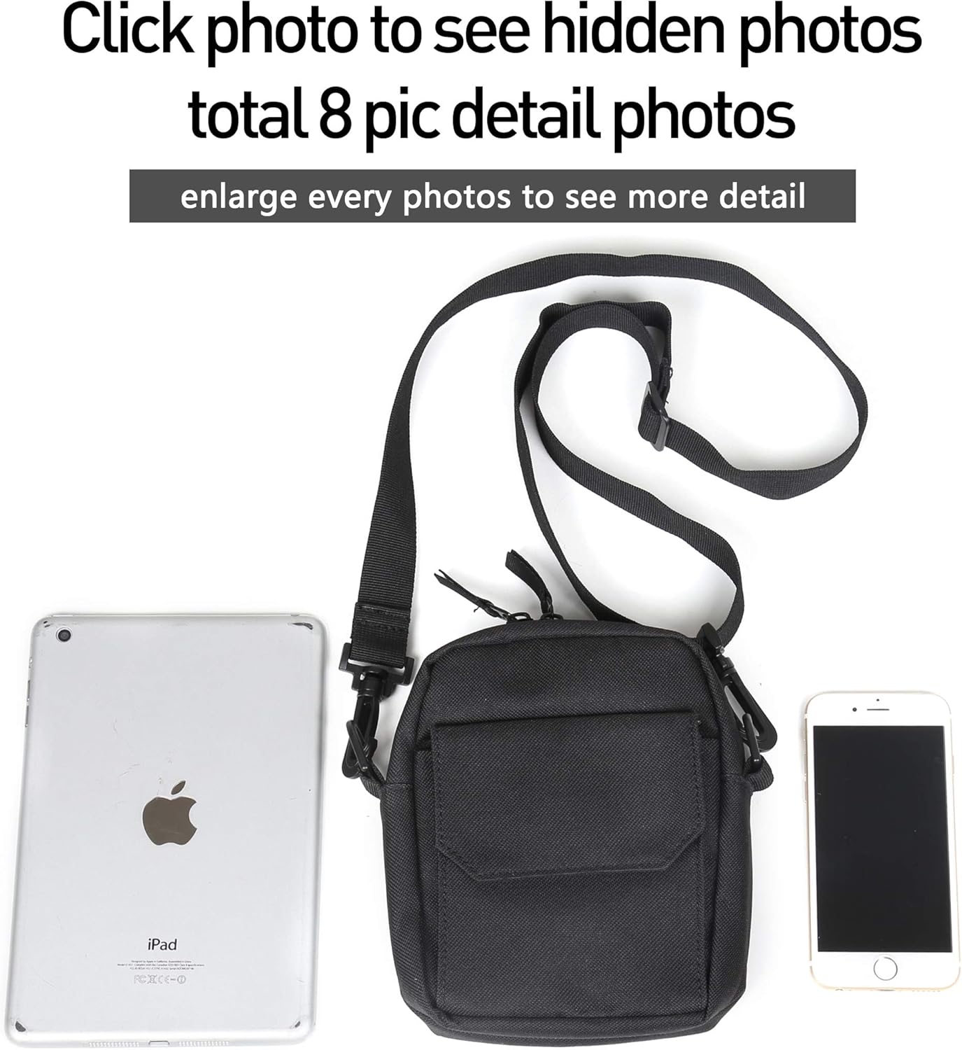  | Black Small Side Shoulder Bag Crossbody Bag For Men Women Mini Messenger Bag Satchel Bag Travel Purse Wallet Passport Holder Bag, Cell Phone Purse Neck Pouch Wallet- Unisex | Passport Wallets