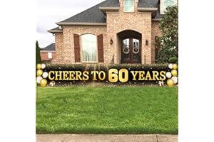 TZSS Black & Gold 60th Birthday Banner Decorations - Extra Large 118"x20" Reusable Yard Sign for Men & Women, Over The Hill Party Decor Indoor Outdoor, Diamond Jubilee Celebration