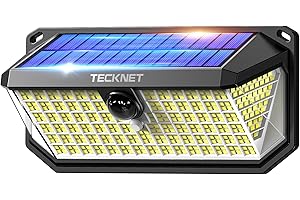 TECKNET 4200Lm 416 LED Solar Lights Outdoor Waterproof, 300° Angle & 3 Lighting Modes Motion Sensor Outdoor Lights, 2 Pack Security Solar Light IP66 for Fence Front Door Yard - 1 Pack