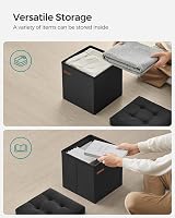 SONGMICS Storage Ottoman Storage Bench Footrest 30x30x30 cm Ink Black LSF028B51 view 4