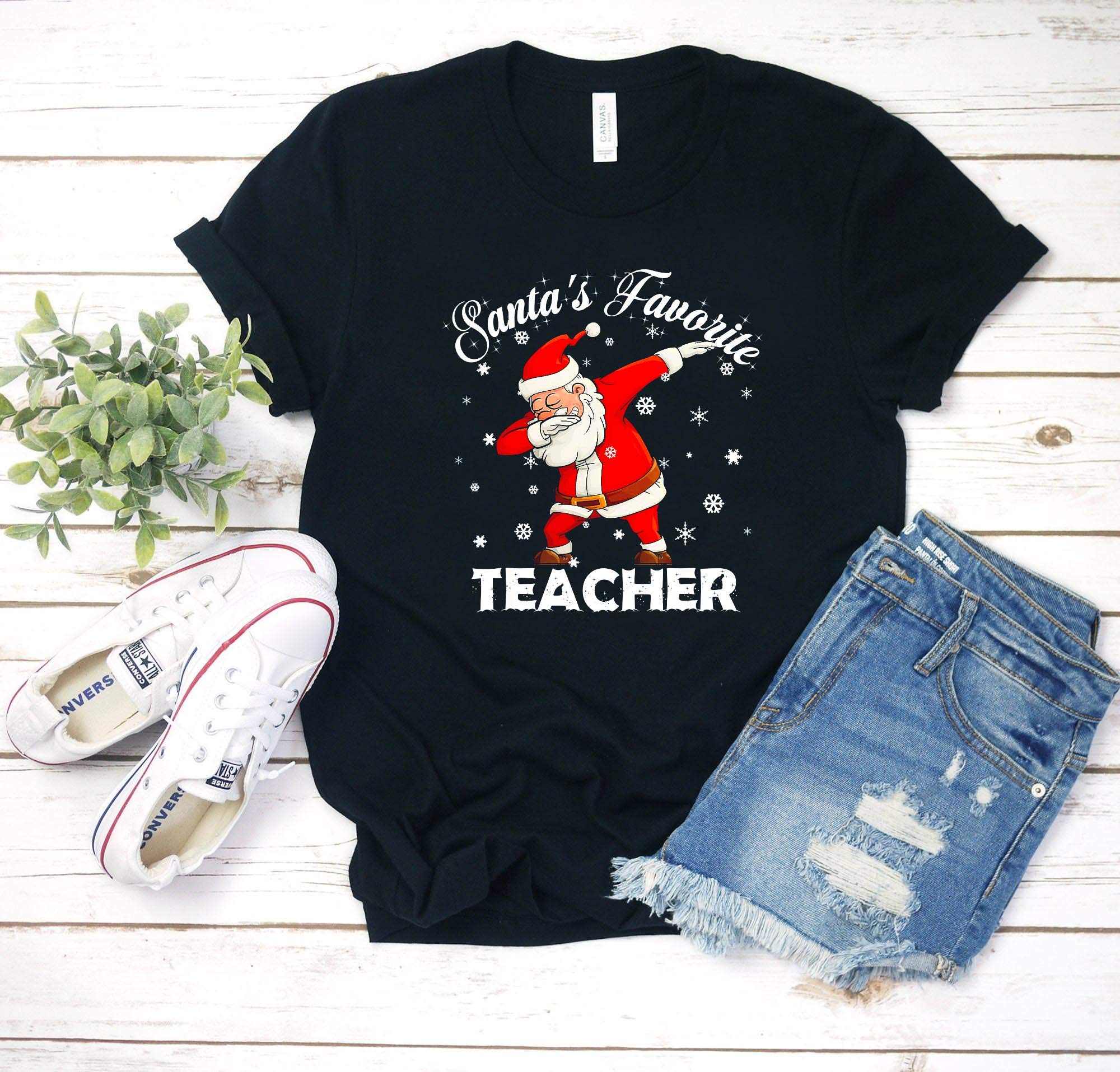 Funny Dabbing Santa's Favorite Tea Christmas Gift T Shirt