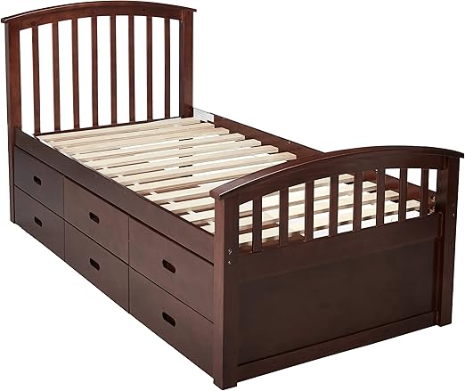 Amazon Com Donco Kids 6 Drawer Storage Bed Twin Dark Cappuccino