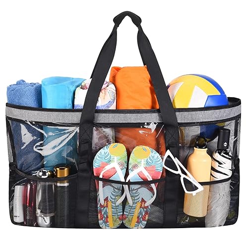 Atarni Extra Large Mesh Beach Bags Travel Tote Beach Bag for
