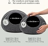 MEOWFIA Cat Cave Premium Felt Bed Merino Wool Dark Grey Large view 2