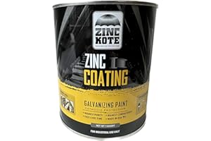 ZINC KOTE GALVANIZED COATING ZincKote Cold Galvanizing Paint/Coating - Cold Galv - 96% Zinc DFT - Steel Corrosion Protection - LOW VOC - Reloads Hot Dip Galvanizing - Made in the USA (Quart)
